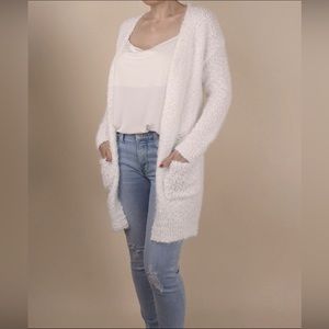Soft & comfy boucle popcorn cardigan sweater with pockets